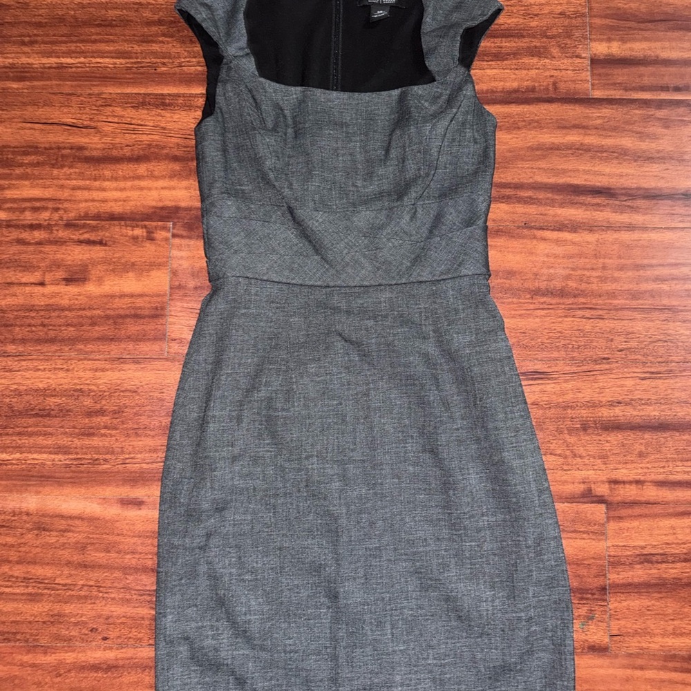 White House Black Market Gray and Black Dress